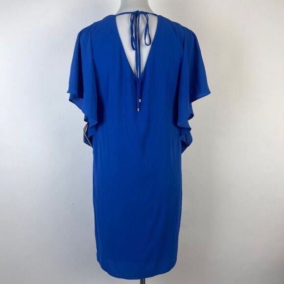 Eliza J NWT Shift V-neck Dress Ruffled Sleeves - Picture 3 of 6